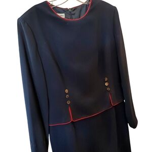 Hannah Hardy Career Dress Deep Navy, Red Trim Like new  Size 12/14